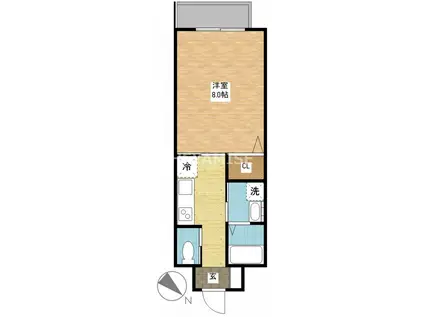エヴァーグリーン思案橋(1K/8階)の間取り写真