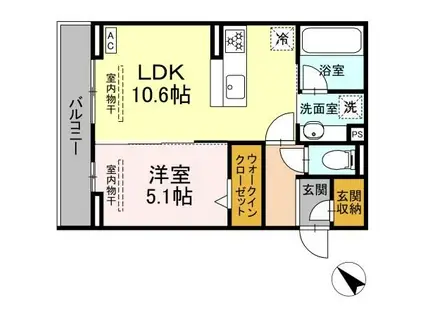 D CREST 中之郷2丁目(1LDK/3階)の間取り写真