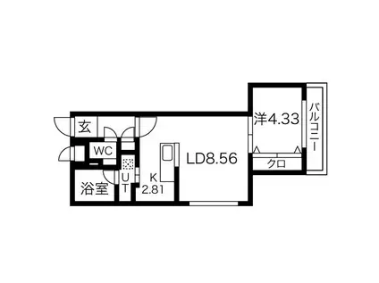 イルデコ(1LDK/4階)の間取り写真