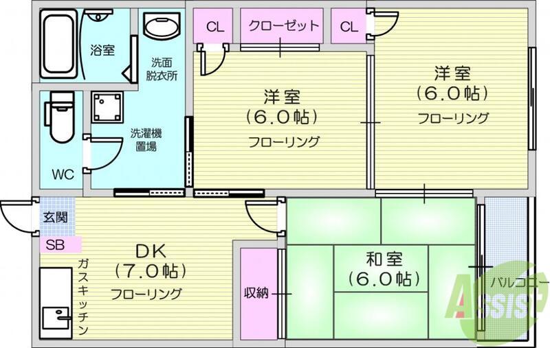 泉崎ハイツ(3DK/2階)の間取り写真