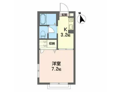 シャーメゾン・エム(1K/1階)の間取り写真