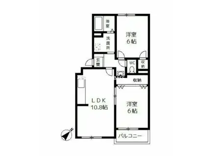 コート鵠沼(2LDK/1階)の間取り写真