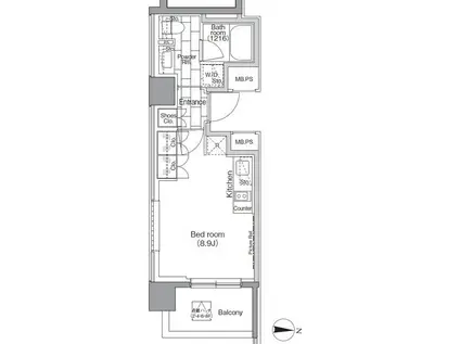 パークハビオ東陽町(ワンルーム/6階)の間取り写真