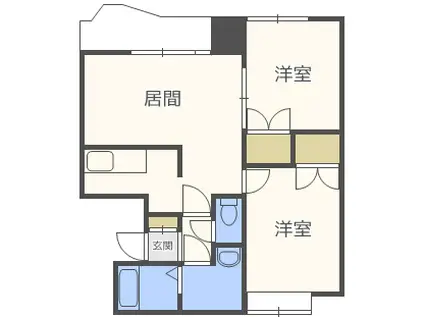 セゾンド円山(2LDK/2階)の間取り写真