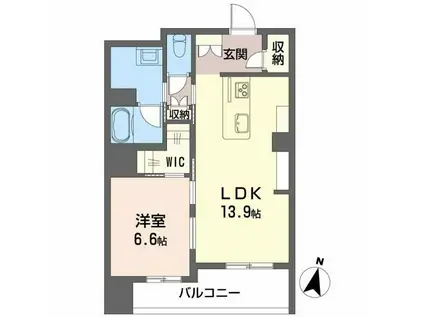 LUANA KAMISUGI(1LDK/1階)の間取り写真