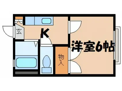 サンハイツ藤得(1K/1階)の間取り写真