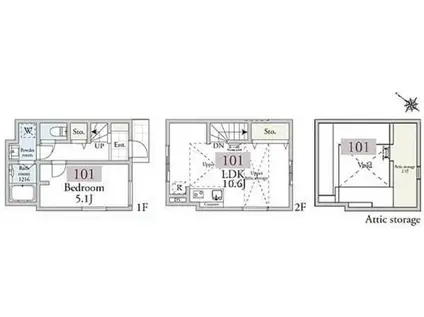 アーベインテラス久が原(1LDK/1階)の間取り写真