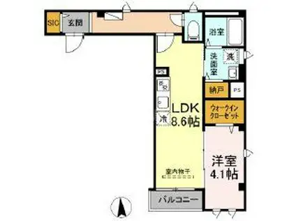 ノエル高砂(1LDK/2階)の間取り写真