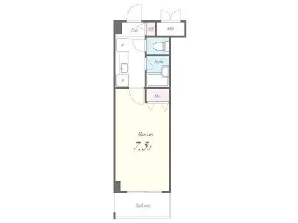 アンムート24(1K/2階)の間取り写真