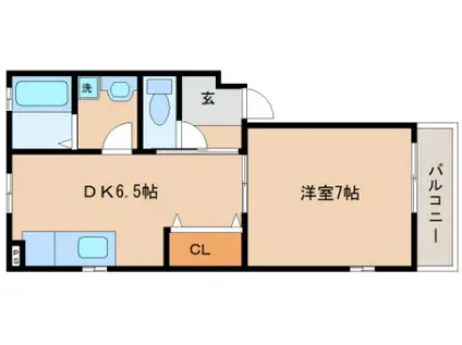 KTIレジデンス湊川II(1DK/2階)の間取り写真