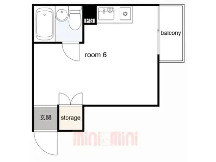 プレアール西明石(ワンルーム/2階)の間取り写真