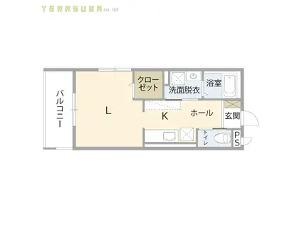 G-STAGE上宗方(1K/3階)の間取り写真