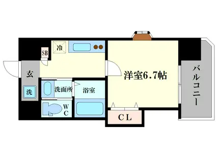 ラグゼドーム前I(1K/3階)の間取り写真