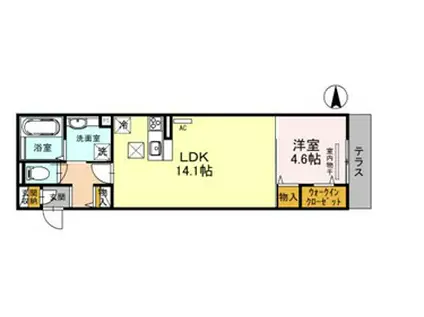 ハッピーライフVI(1LDK/1階)の間取り写真