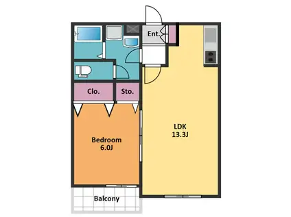 PINO(1LDK/2階)の間取り写真