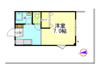 クレインハイツ(ワンルーム/1階)の間取り写真