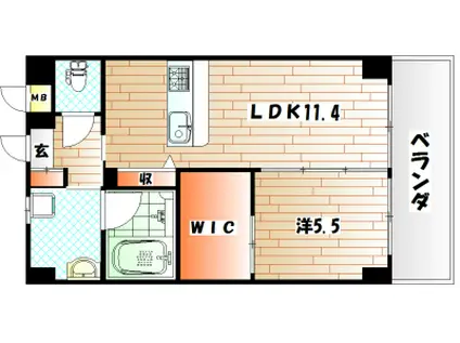 グランドコート時悠館(1LDK/2階)の間取り写真