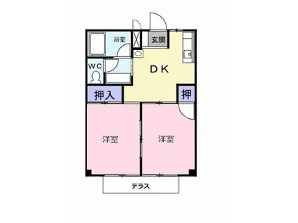 コーポミッシェル(2DK/1階)の間取り写真