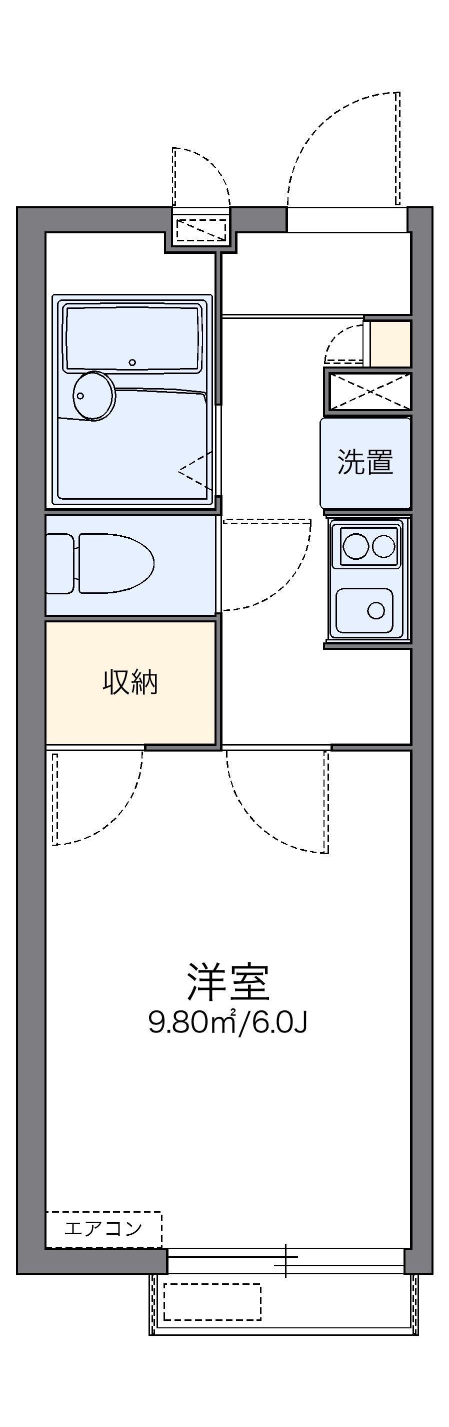 レオパレス華(1K/2階)の間取り写真