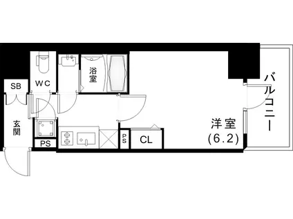 アドバンス神戸セラフィム(1K/10階)の間取り写真