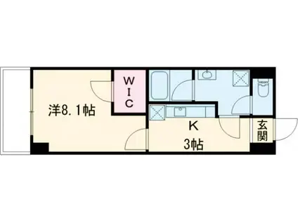 S-FORT佐賀天神(1K/4階)の間取り写真