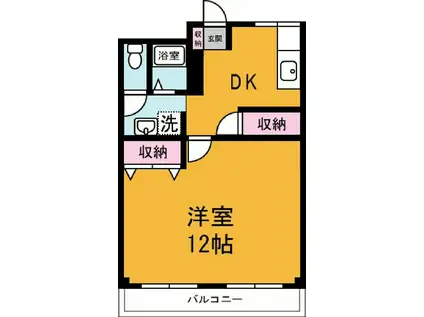 柏マンション(1DK/4階)の間取り写真