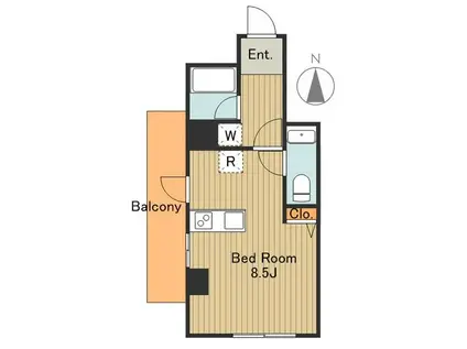 ステラ仙台坂(ワンルーム/8階)の間取り写真