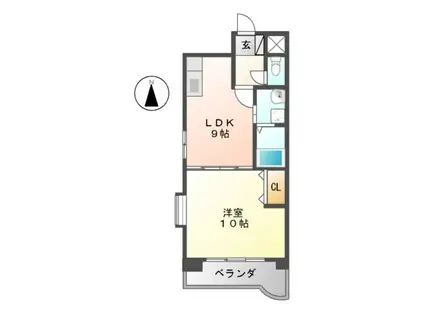 第3平安ビル(1LDK/3階)の間取り写真