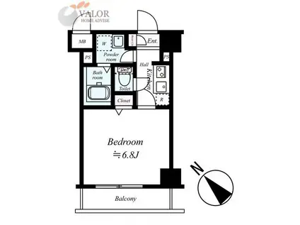 グリフィン横浜・フィオーレ(1K/11階)の間取り写真