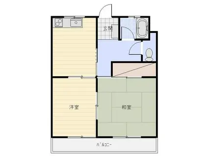サンフラワーII(2DK/3階)の間取り写真