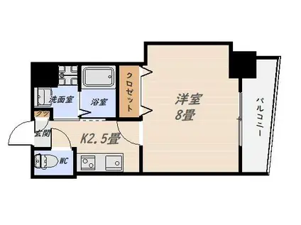 コスモガーデン鴨池(1K/3階)の間取り写真