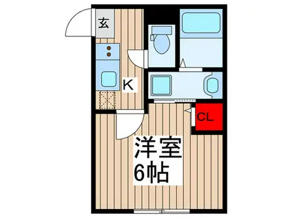 ハルジュール(1K/3階)の間取り写真