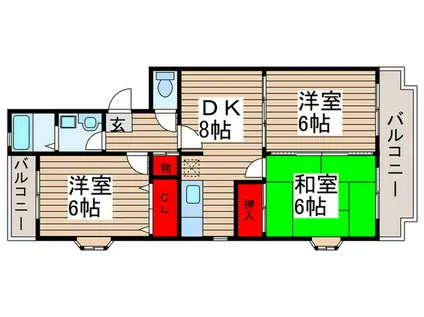 メゾン・シーウィンド(3DK/3階)の間取り写真