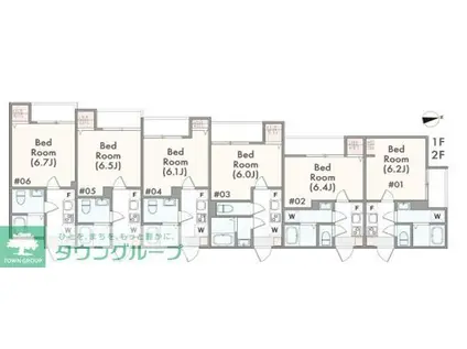 アザーレ・ソラ海老名(1K/2階)の間取り写真