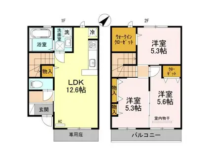 メゾン・ド・デラシネ(3LDK/1階)の間取り写真