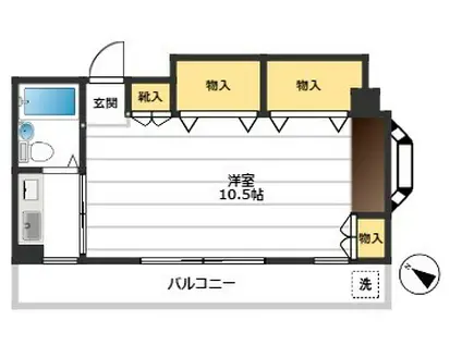 赤嶺ビル(1K/2階)の間取り写真