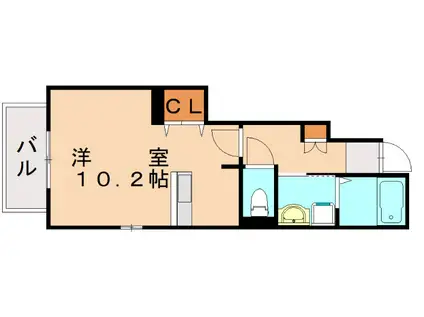 ユニゾン大平(ワンルーム/1階)の間取り写真