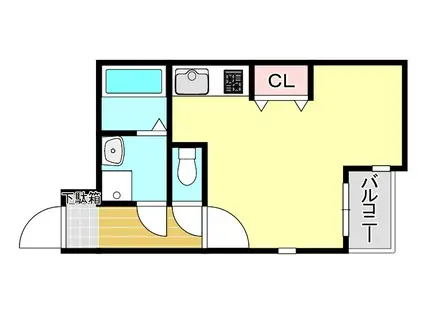 BRANCHE薬院大通(1LDK/1階)の間取り写真