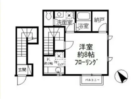 ベルデュール吉祥寺東町(1K/2階)の間取り写真