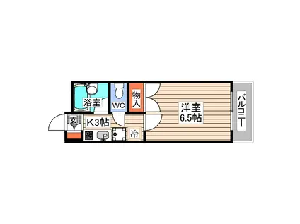 リヴァーコート可部南(1K/1階)の間取り写真