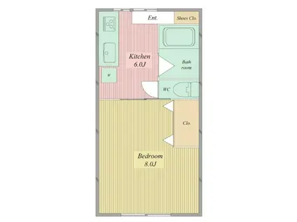 ブランシェ高丘(1DK/1階)の間取り写真