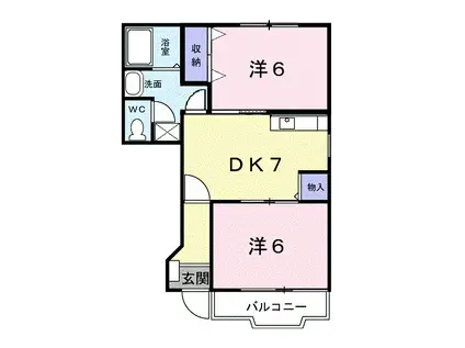 フォレストツルマキ(2DK/1階)の間取り写真
