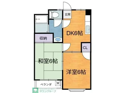 メゾンドール(2DK/5階)の間取り写真