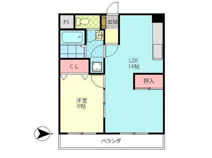 舞鶴APARTMENT(1LDK/3階)の間取り写真