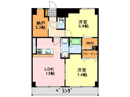ロイヤルシティー大森(2SLDK/4階)の間取り写真
