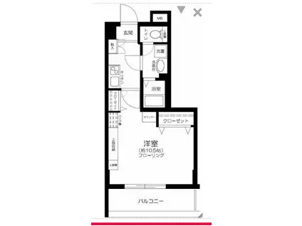 エスコート芝浦イースト(1K/8階)の間取り写真