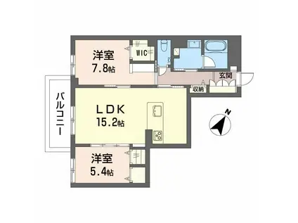 シャーメゾンステージ東静岡(2LDK/3階)の間取り写真