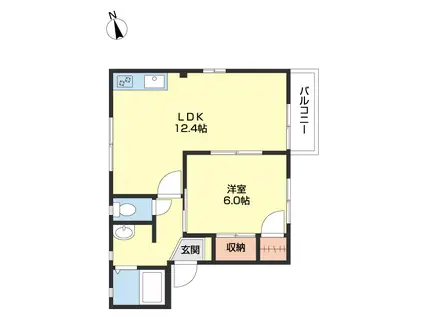 フォーレス有本(1LDK/2階)の間取り写真