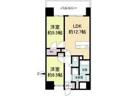 LA DOUCEUR山王(2LDK/9階)の間取り写真