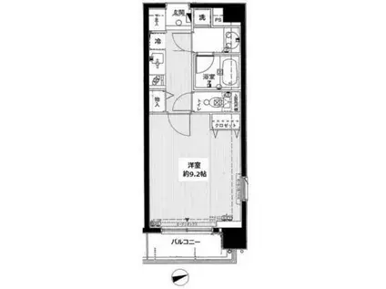 サンシティアヴァンツァーレ文京本郷(1K/2階)の間取り写真